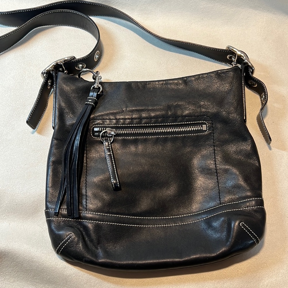 Coach Black Leather Crossbody Bag
